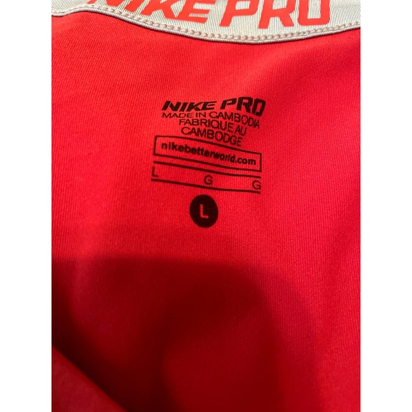 Nike Pro Red Long Sleeve V Neck Training Top Top L - Picture 3 of 3